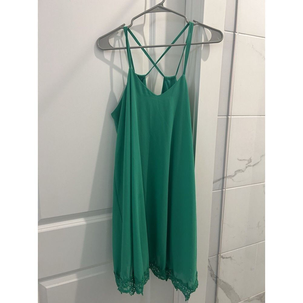 YA Los Angeles Short Sleeveless Dress Green Size Large